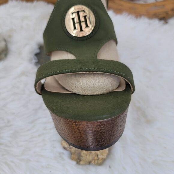 Tommy Hilfiger Green wedge sandals - Picture 3 of 7
